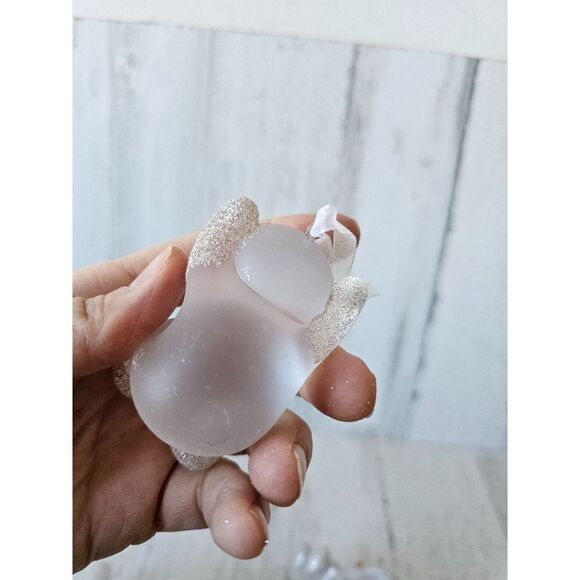 Glass snowman sparkle glitter ornament set Xmas tree - Picture 15 of 16